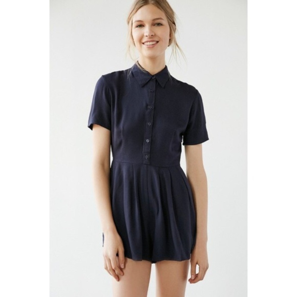 Cooperative Button-Front Shirt Romper